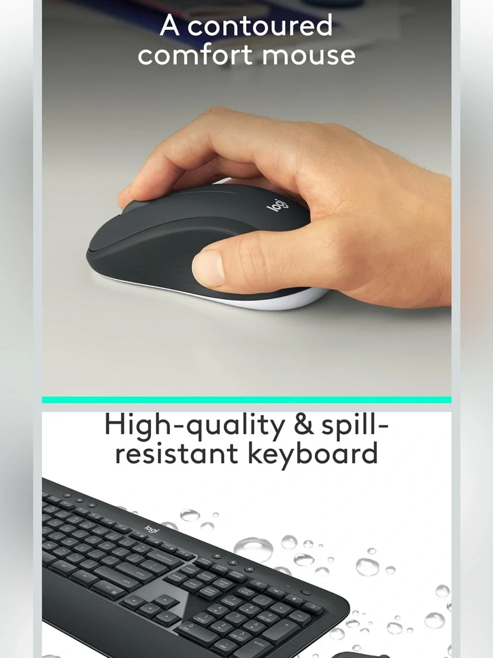 Logitech MK540 Advanced Wireless Keyboard Mouse Combo Windows 2.4 GHz PC Laptop